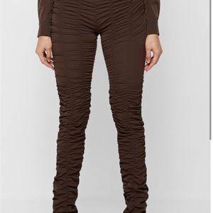 Maniere De Voir USA Ruched Leggings - Brown